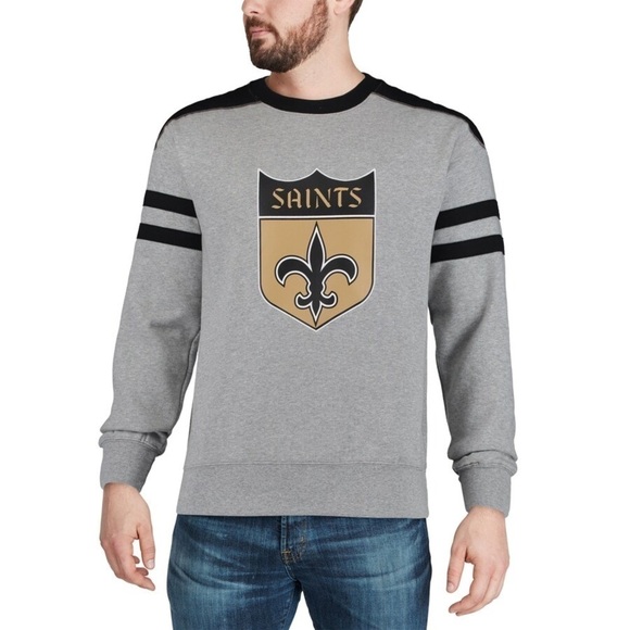 Mitchell & Ness New Orleans Saints Heathered Gray Post Season Run Sweatshirt LG - Picture 1 of 8